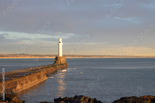 South Breakwater Lighthouse, Aberdeen, in the morning © jmclellon