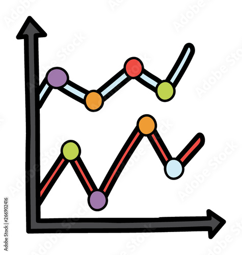 Control chart icon isolated on white background