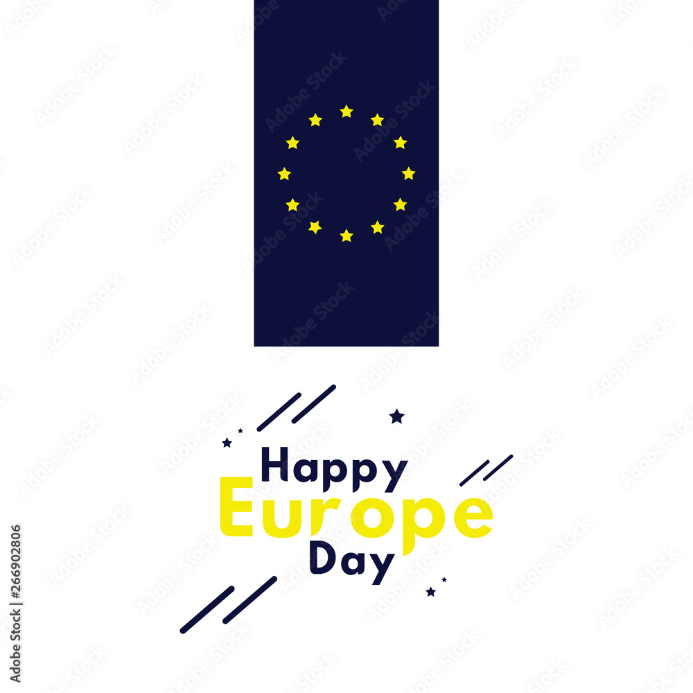 Happy Europe Day Celebrate Flag Vector Template Design Illustration