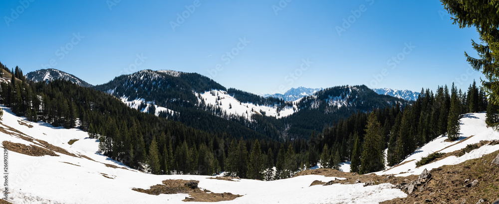 Snowy scenery in Chiemgau in the bavarian alps