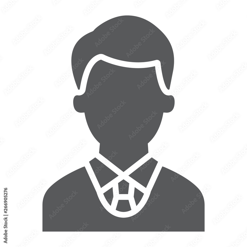 Judge glyph icon, justice and law, man sign, vector graphics, a solid pattern on a white background.