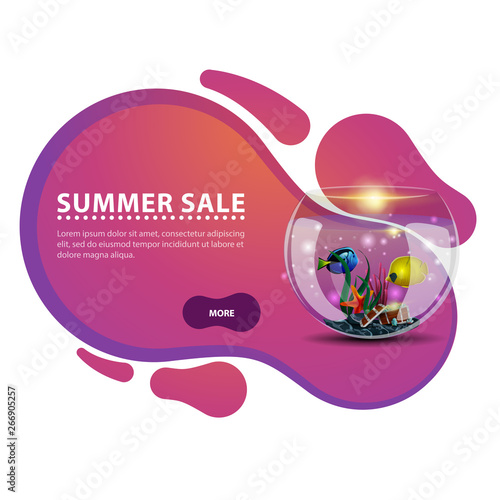 Photography Summer sale, modern discount banner in the form of smooth lines for your busines