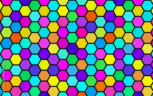 Wallpaper Mural Honeycomb many color, multicolored. Isometric geometry. 3D illustration Torontodigital.ca