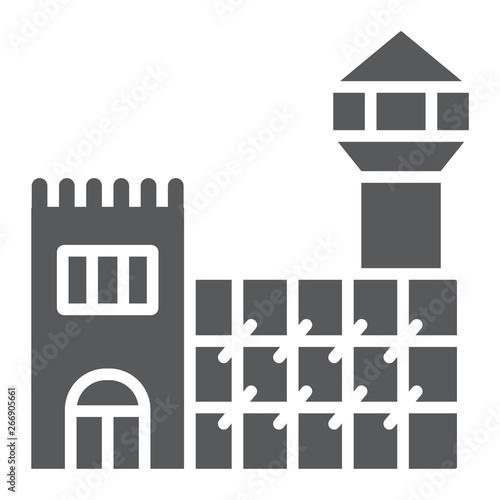 Prison glyph icon, cell and arrest, jail sign, vector graphics, a solid pattern on a white background.