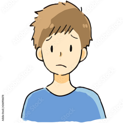 表情　男　困る