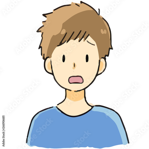 表情　男　困る