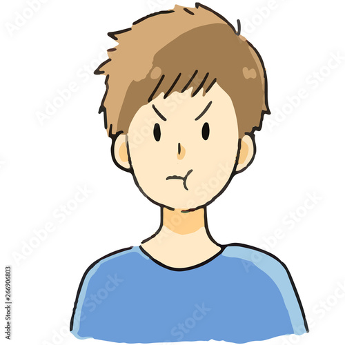 表情　男　怒る