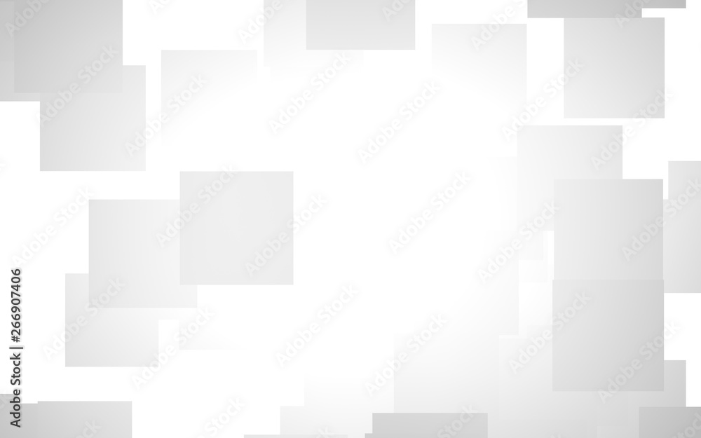 Fototapeta premium White abstract background. Misty backdrop with grey squares. 3D illustration