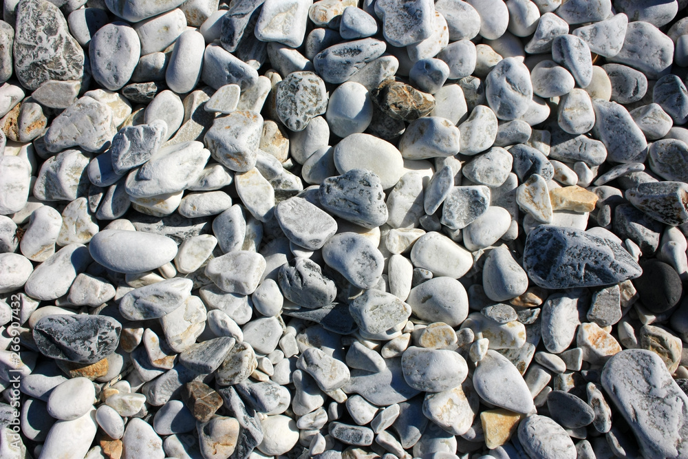 White smooth stones on the seashore White smooth stones on the seashore