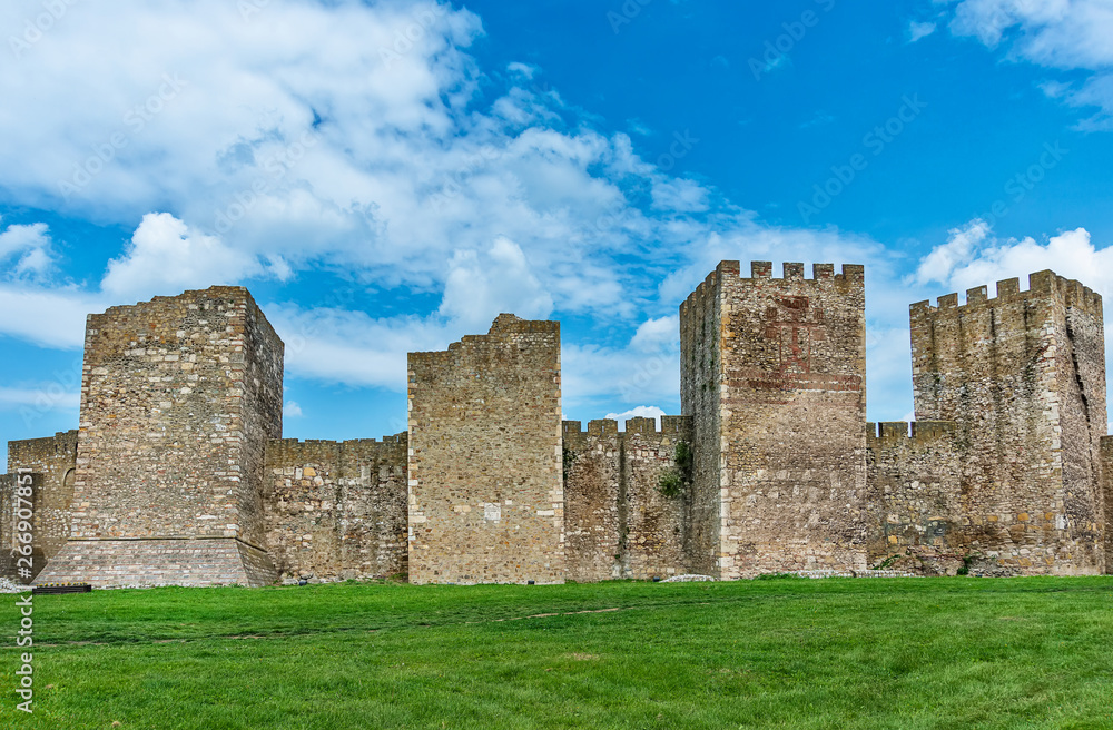 Smederevo fortress walls around the Small town.
