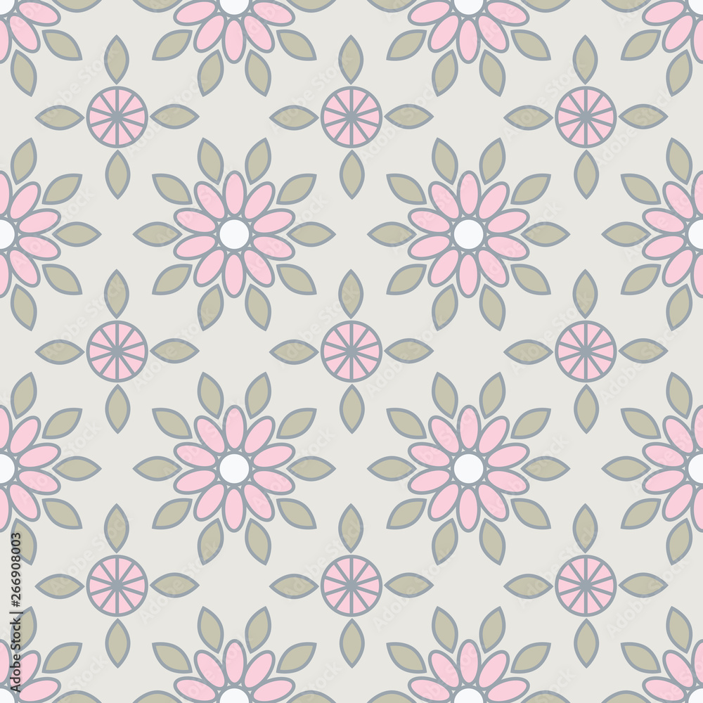 Simple flowers seamless pattern. Summer vector background EPS10