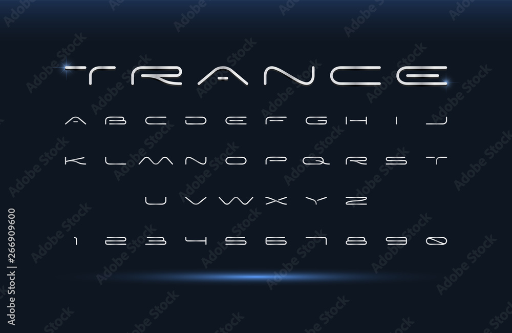 Modern font. Futuristic vector alphabet. Wide letters. Stock Vector ...