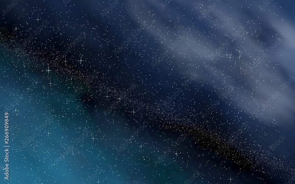 Colorful and beautiful space background. Outer space. Starry outer space texture. 3D illustration