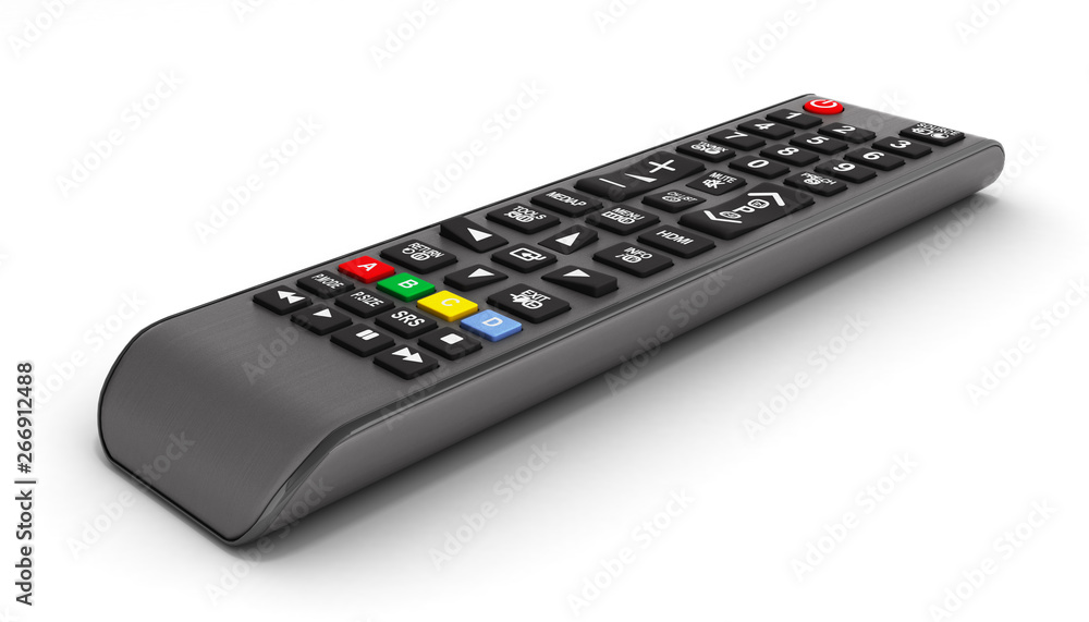 TV Remote control isolated on white background 3d render TV Remote control isolated on white background 3d render