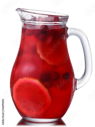 Iced cranberry lemon drink pitcher, paths