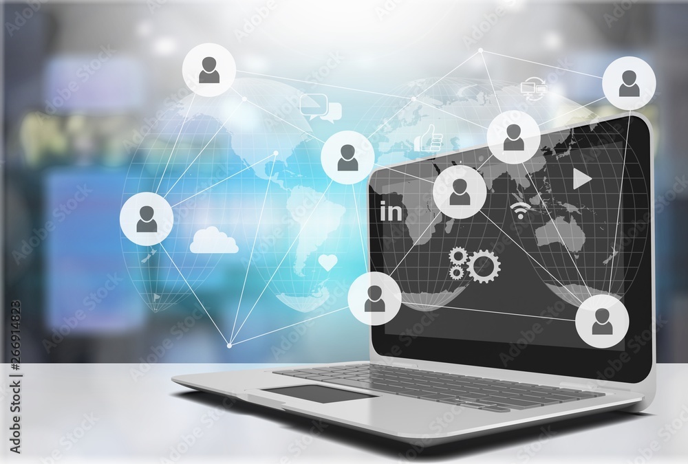 Laptop with blank screen isolated on background Laptop with blank screen isolated on background