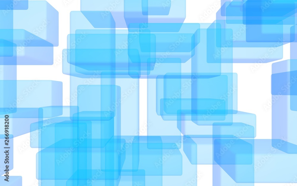 Blue and white abstract digital and technology background. The pattern with repeating rectangles. 3D illustration Blue and white abstract digital and technology background. The pattern with repeating rectangles. 3D illustration