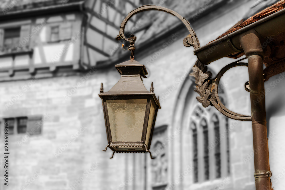 Medieval Hanging Street Lamp Stock Photo | Adobe Stock