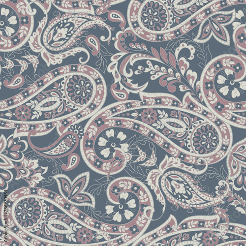 paisley seamless pattern. colorful vector textile background