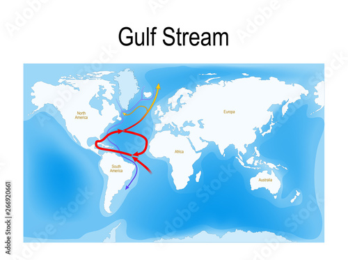 Canvas-taulu The Gulf Stream is a warm and swift Atlantic ocean current