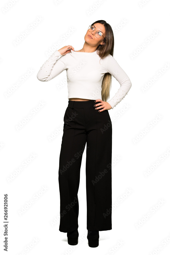 Full body of Pretty woman with glasses with a lot of heat Full body of Pretty woman with glasses with a lot of heat