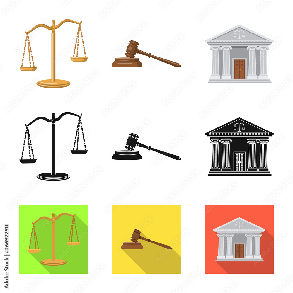 Vector illustration of law and lawyer logo. Set of law and justice stock vector illustration. Vector illustration of law and lawyer logo. Set of law and justice stock vector illustration.