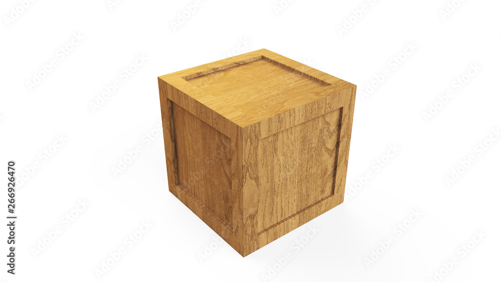 Cargo box. Wooden box. 3D rendering Cargo box. Wooden box. 3D rendering