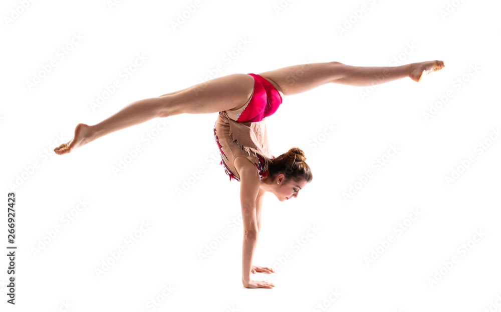 Fototapeta premium Girl doing rhythmic gymnastics.