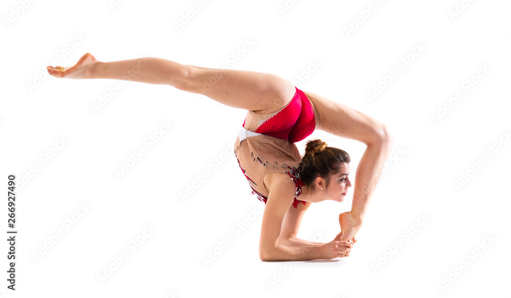 Girl doing rhythmic gymnastics. Girl doing rhythmic gymnastics.