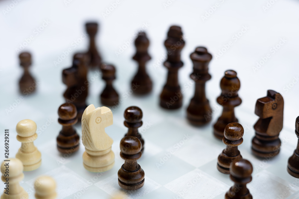 Chess board game, business competitive concept, encounter difficult situation, losing and winning Chess board game, business competitive concept, encounter difficult situation, losing and winning