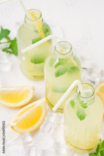 Wallpaper Mural Homemade lemonade with fresh lemon and mint Torontodigital.ca