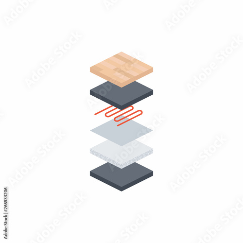 Vector Illustration of Floor Heating Layers