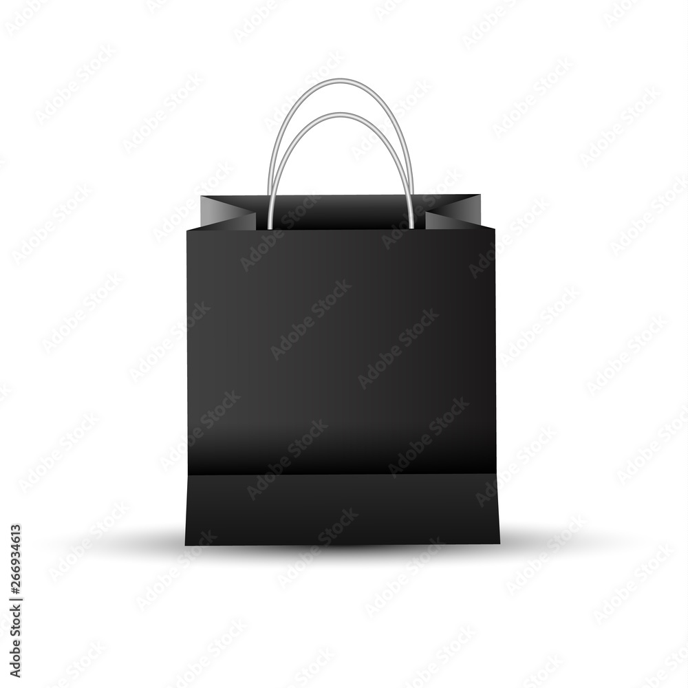 Shopping paper black bag empty, vector illustration Shopping paper black bag empty, vector illustration