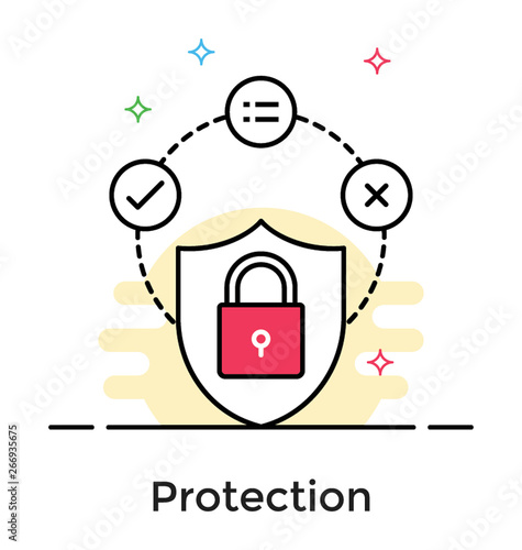 Cyber security vector, flat icon