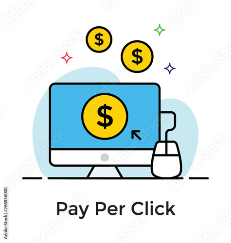 Pay per click flat icon design
