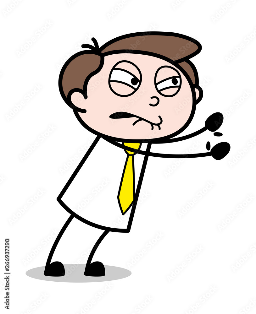 Trying to Push - Office Businessman Employee Cartoon Vector Illustration Trying to Push - Office Businessman Employee Cartoon Vector Illustration