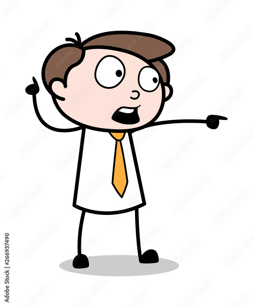Showing Direction by Pointing Finger - Office Businessman Employee Cartoon Vector Illustration Showing Direction by Pointing Finger - Office Businessman Employee Cartoon Vector Illustration