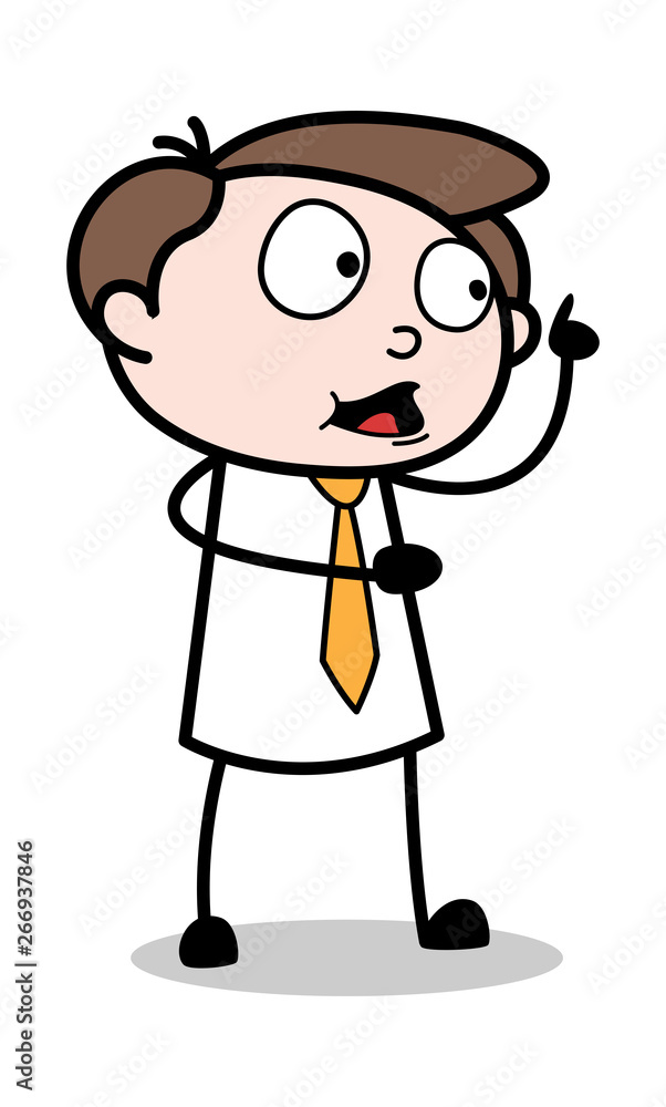Hand Gesture While Talking - Office Businessman Employee Cartoon Vector Illustration﻿