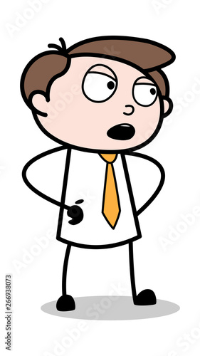 Talking Style - Office Businessman Employee Cartoon Vector Illustration﻿