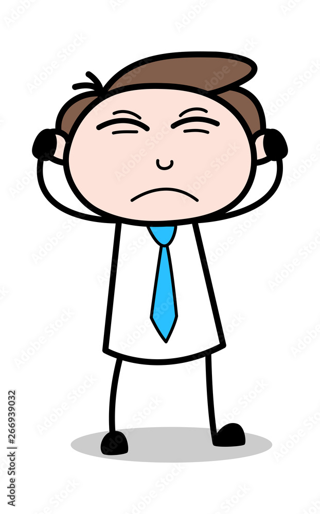 Annoying - Office Businessman Employee Cartoon Vector Illustration﻿