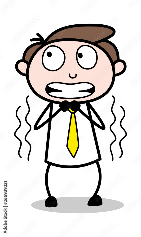 Fearful - Office Businessman Employee Cartoon Vector Illustration Fearful - Office Businessman Employee Cartoon Vector Illustration