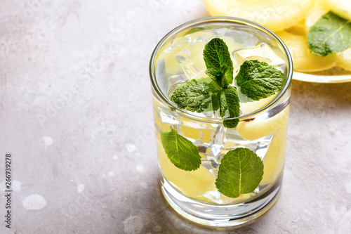 Infused detox water with pineapple and mint. Summer drink