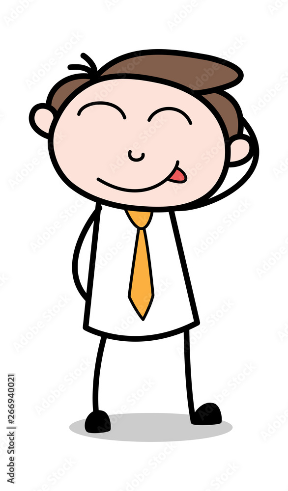 Naughty - Office Businessman Employee Cartoon Vector Illustration﻿