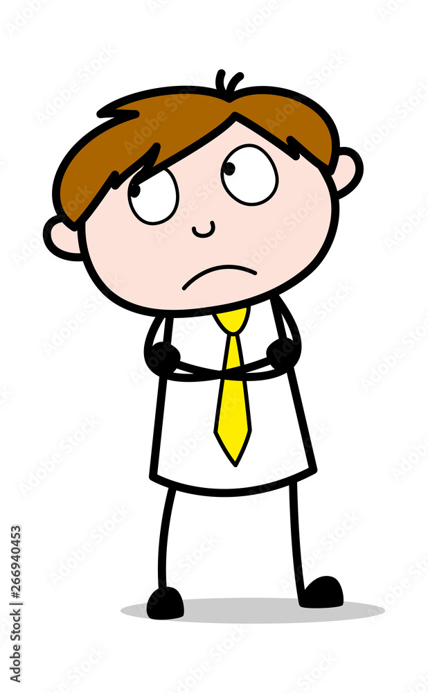 Reminding Before Talk - Office Salesman Employee Cartoon Vector Illustration Reminding Before Talk - Office Salesman Employee Cartoon Vector Illustration