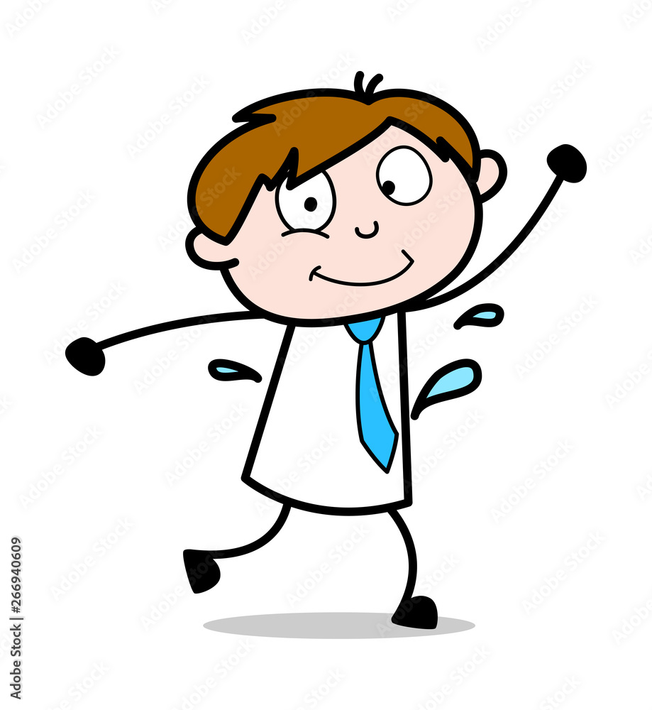 Walking in Cool Style - Office Salesman Employee Cartoon Vector Illustration Walking in Cool Style - Office Salesman Employee Cartoon Vector Illustration