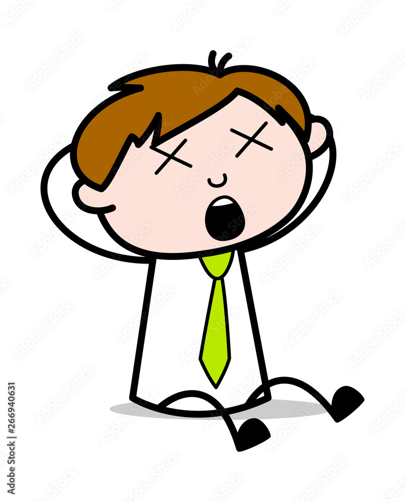 Unconscious - Office Salesman Employee Cartoon Vector Illustration Unconscious - Office Salesman Employee Cartoon Vector Illustration