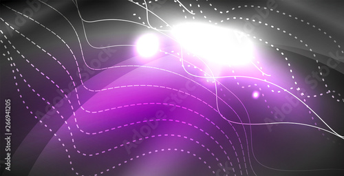 Glossy shiny glowing neon waves
