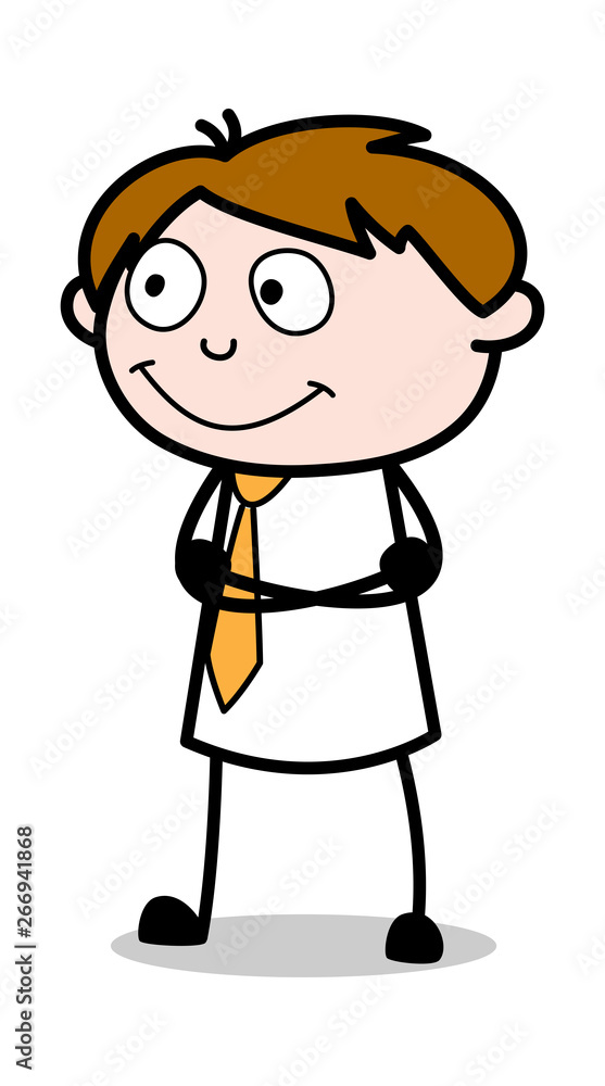 Simply Smiling Face - Office Salesman Employee Cartoon Vector Illustration Simply Smiling Face - Office Salesman Employee Cartoon Vector Illustration