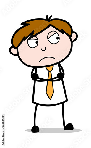 Jealousy - Office Salesman Employee Cartoon Vector Illustration﻿