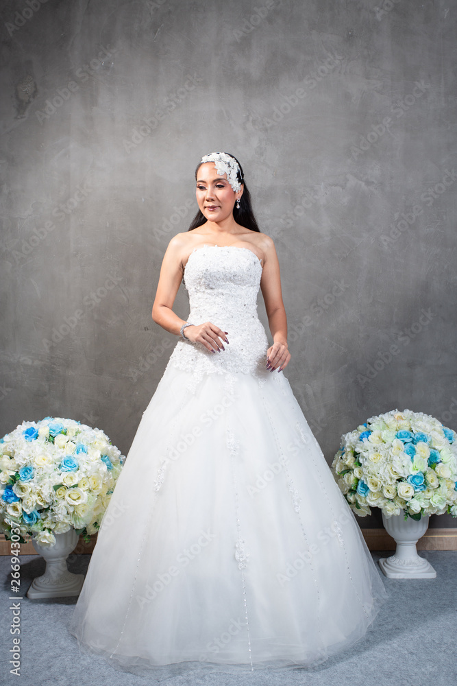 Beautiful woman in wedding dress , Bride Thai style fashion Beautiful woman in wedding dress , Bride Thai style fashion